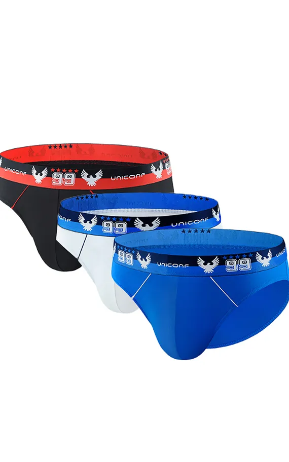 Мужские трусы PB07 Белый-Черный-Голубой