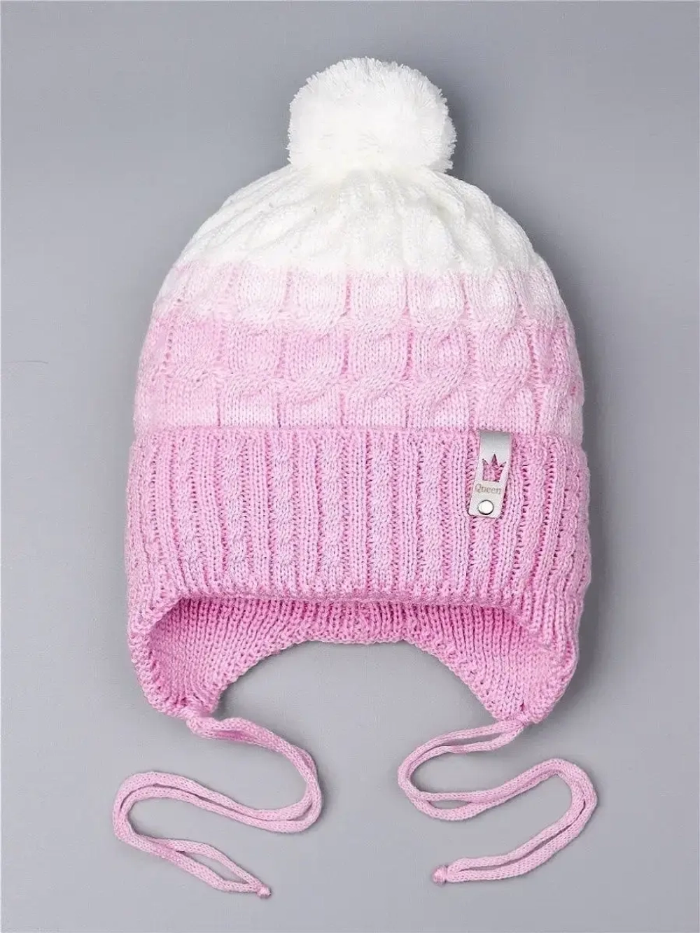 Шапка для девочки осенняя с завязками