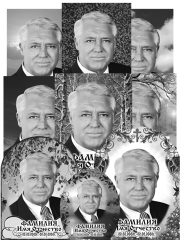 Портрет керамогранит с имитацией гравировки