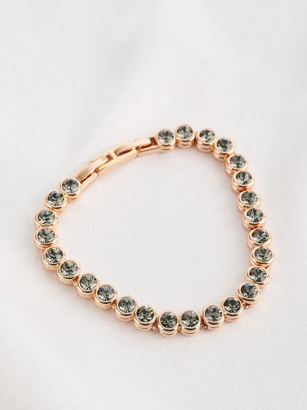 Браслет-дорожка Классик с черными кристаллами Swarovski