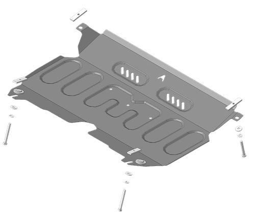 Стандартная защита Motodor картера Двигателя, КПП. 1,5 мм, Сталь. для Toyota Camry 2014-2018, Toyota Venza 2012-2017, Toyota Camry 2011-2014, Lexus ES 250 2012-2018 арт.52502