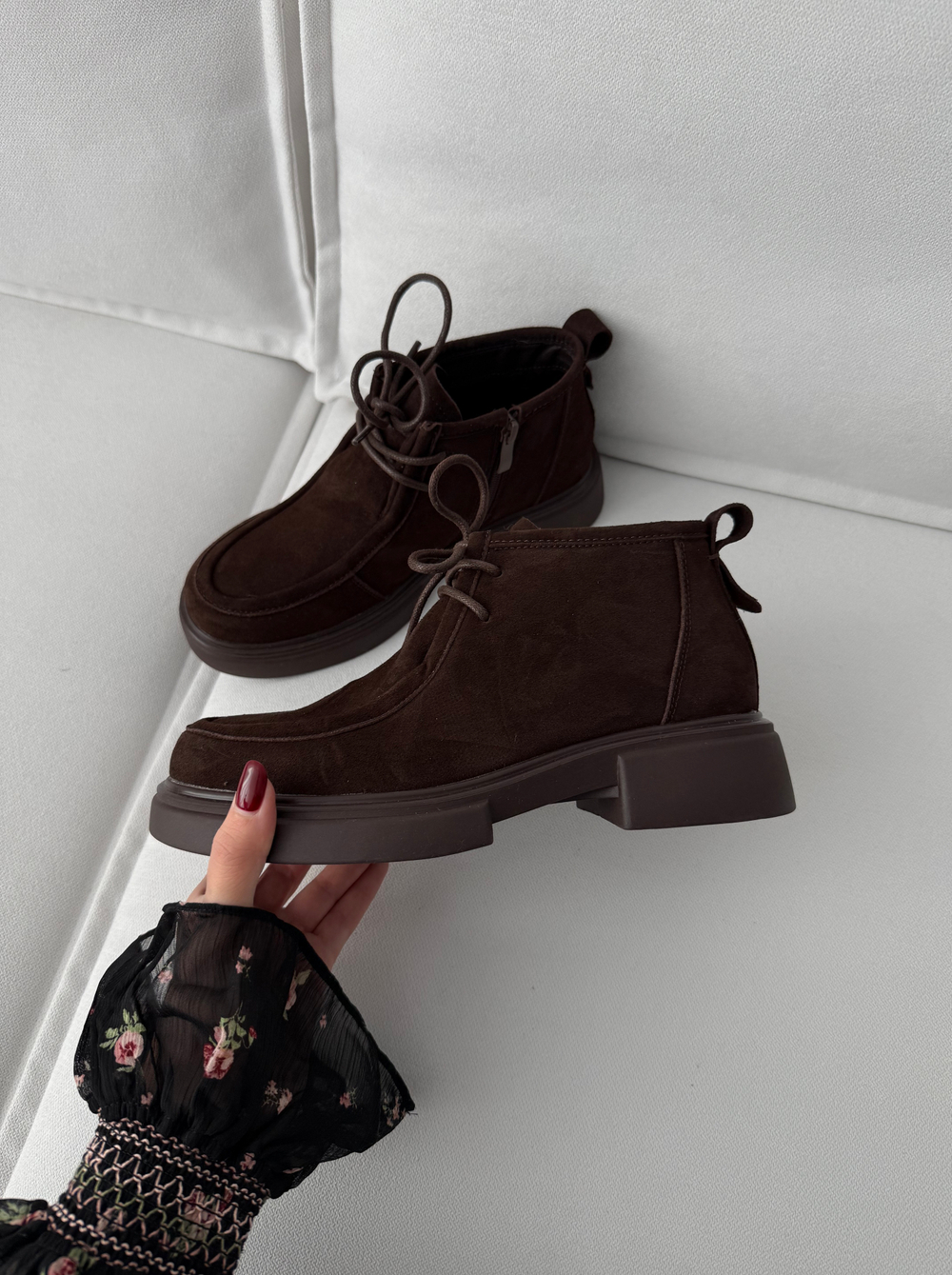 Полуботинки из натуральной замши