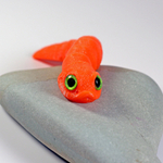 Гибкая игрушка-антистресс, змея с глазами, 3D печать, 13 см., оранжевая