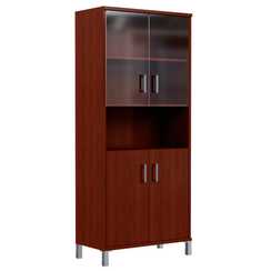 Шкаф высокий с малыми стеклянными и глухими дверьми B 430.10  900х450х2054 BORN