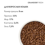 Сухой корм GRANDORF FRESH для взрослых кошек Свежее филе лосося с бататом