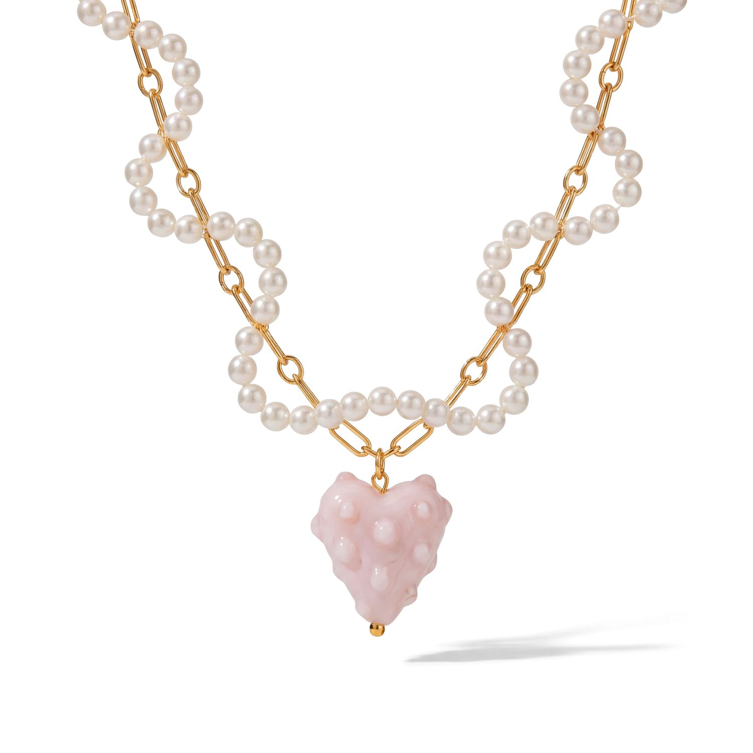 Колье «Нежное Сердце с Жемчугом»