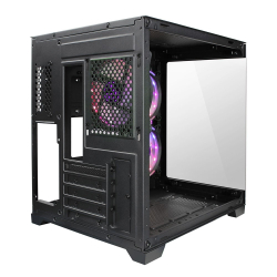 Ginzzu V390 RGB подсветка, контроллер CRC6, 3* 12R6 FAN 12CM RGB закаленное стекло 1*USB 3.0,1*USB 2.0, AU mATX