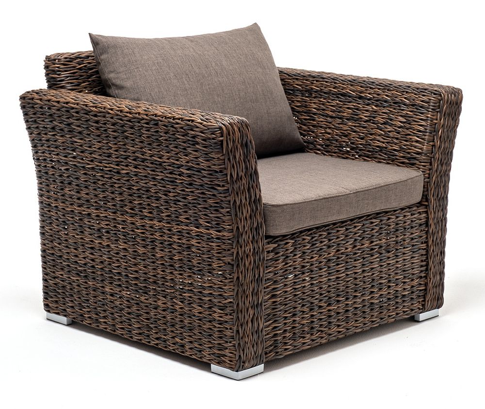 "Капучино" кресло из искусственного ротанга (гиацинт), цвет коричневый