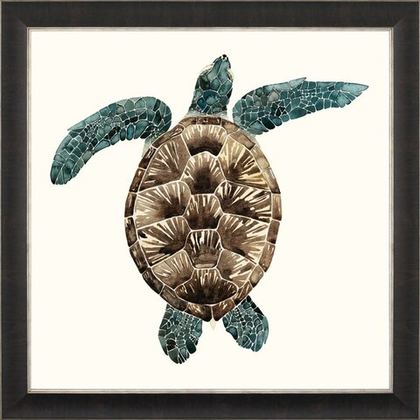 Постер MOSAIC TURTLEПостер 50х50 G&C Черный / Зеленый / Коричневый / Белый
