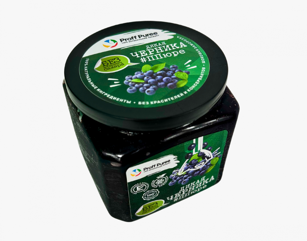 ПЮРЕ Proff Puree без сахара из черники дикой (Банка 500гр)