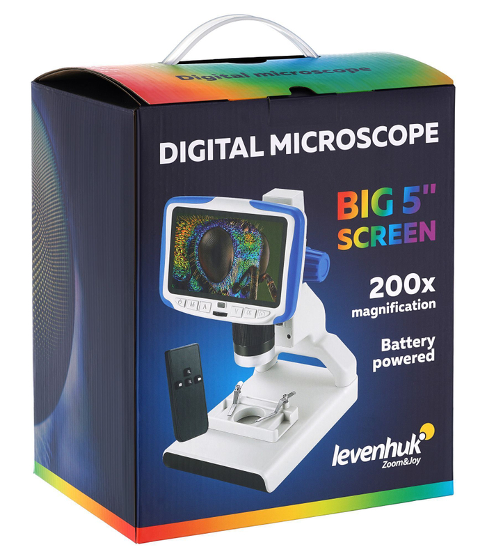 Микроскоп цифровой Levenhuk Rainbow DM500 LCD с набором микропрепаратов