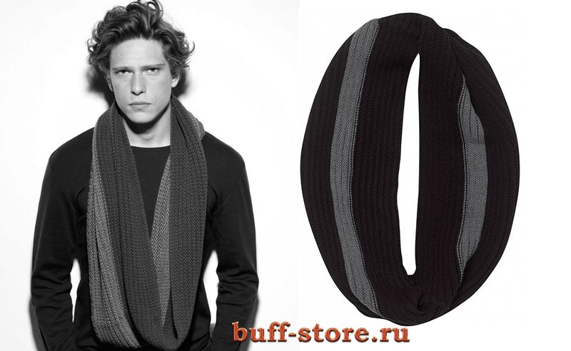 Шарф-снуд-хомут Buff Varsity Bark Black Фото 1