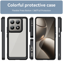 Прозрачный чехол с усиленными рамками черного цвета для Xiaomi 14T и 14T Pro, увеличенные защитные свойства