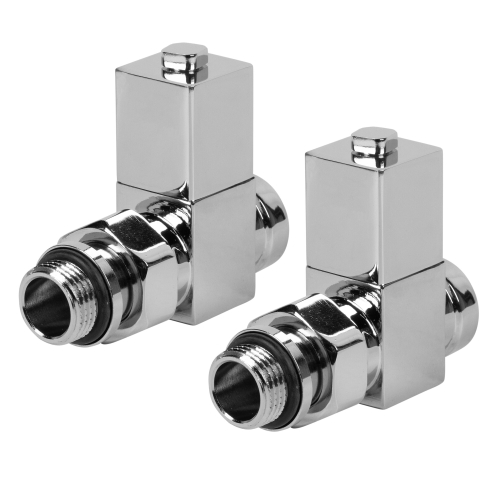 Набор дизайн-вентилей CUBE, прямой (хром) 1/2quot;