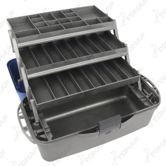 Ящик рыболова Helios трехполочный синий