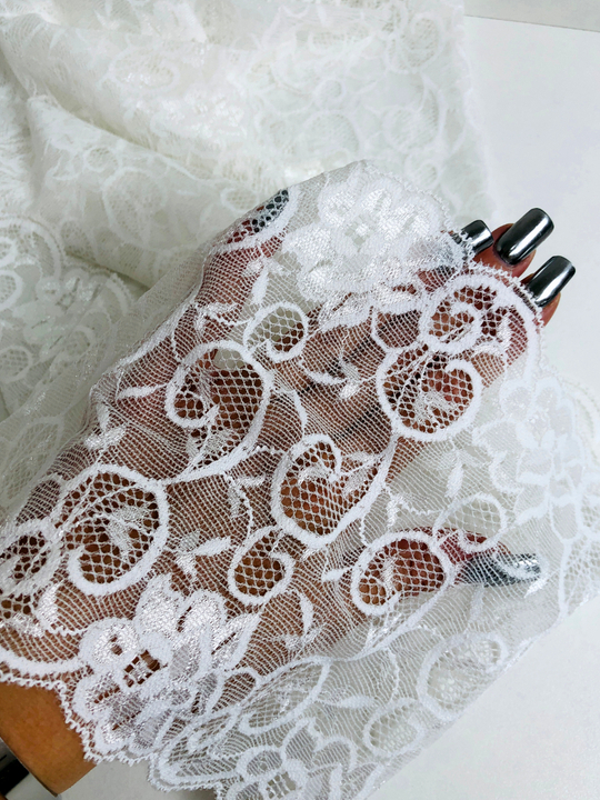 кружево молочный светлый, 13,5см стрейч IFS