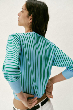 ZARA ТРИКОТАЖНАЯ ТОЛСТОВКА В ПОЛОСКУ, РАЗНОЦВЕТНЫЙ