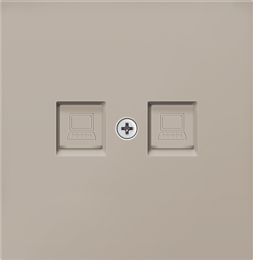 Накладка для розетки RJ45, 2-я, матовый кашемир, серия R98