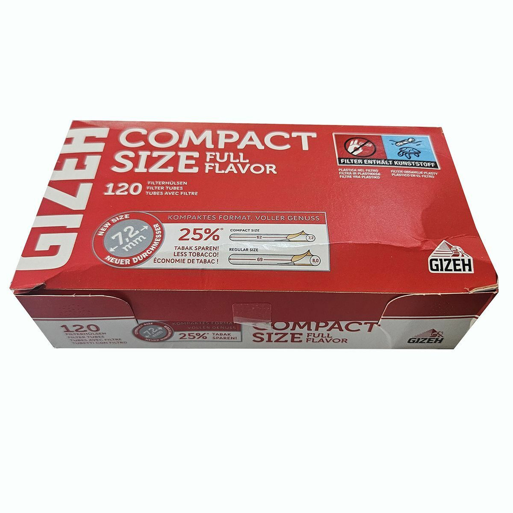 Гильзы для сигарет "Gizeh" Compact Size Full Flavour 120шт. Товар уцененный