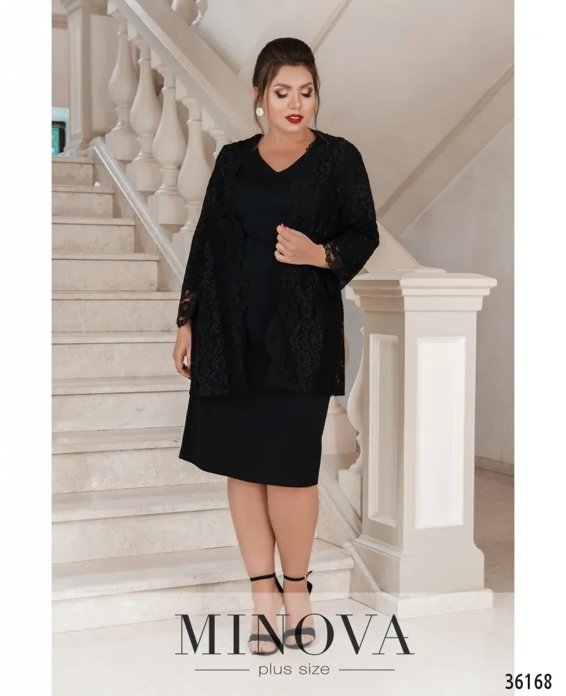 Платье 389-1-черный Minova