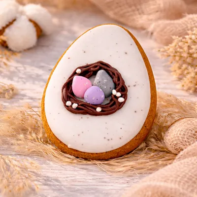 Фотография Пряник объемный «Пасхальное гнездо с яйцами» купить в магазине Афлора