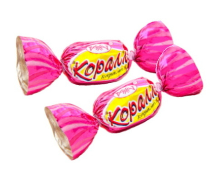 Карамель "Коралл" с ореховой начинкой Рахат