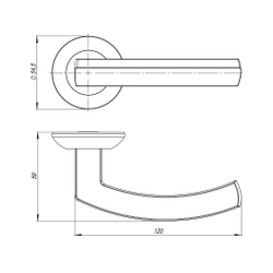 Ручка раздельная R.JR54.SIGMA (SIGMA JR) SN/CP-3 матовый никель/хром 105мм