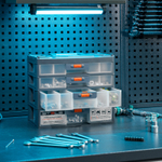 Органайзер для хранения с выдвижными лотками 310х150х260мм, 4 секции, пластик Stels