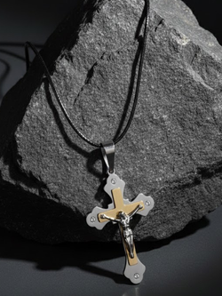 Крупный массивный крест из нержавеющей стали