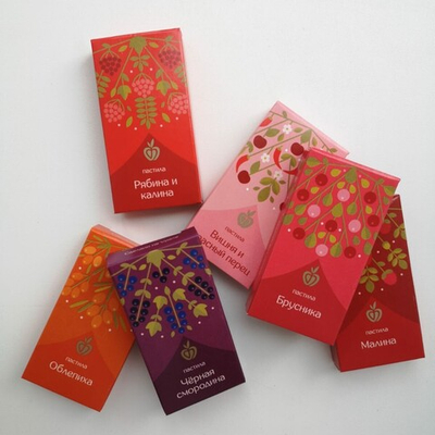 Пастила Уральская - подарочный набор 6 вкусов (красный)