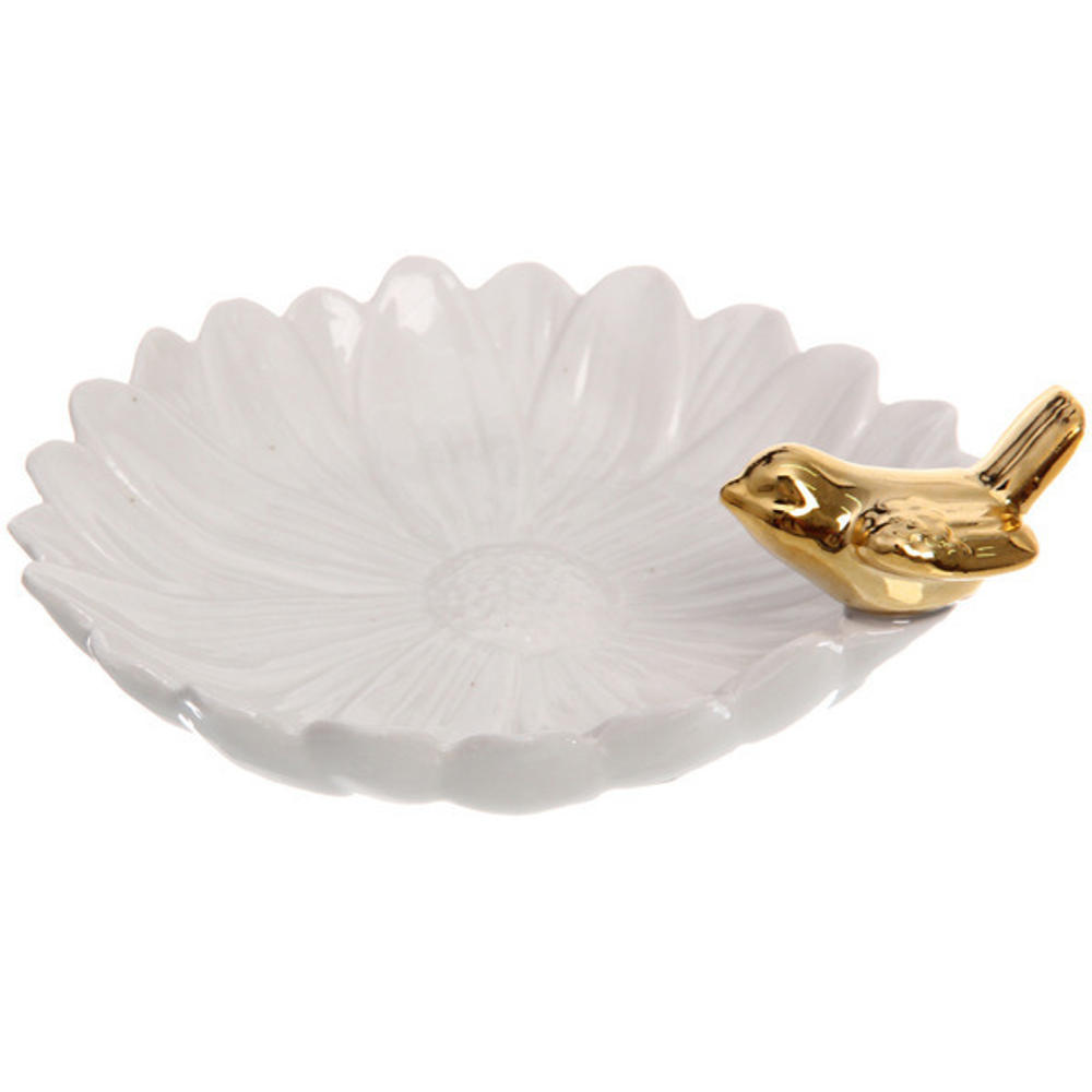 Подставка керамическая «GOLD Podarok», ромашка, цвет белый, 12,5*12,5см (упаковка индив. пленка)