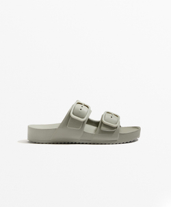 OYSHO Шлепанцы с пряжками, светлый хаки