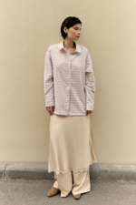 Рубашка из фланели бело-розовая