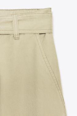 ZARA БРЮКИ КАРГО ОБЪЕМНОГО КРОЯ, СВЕТЛЫЙ ХАКИ