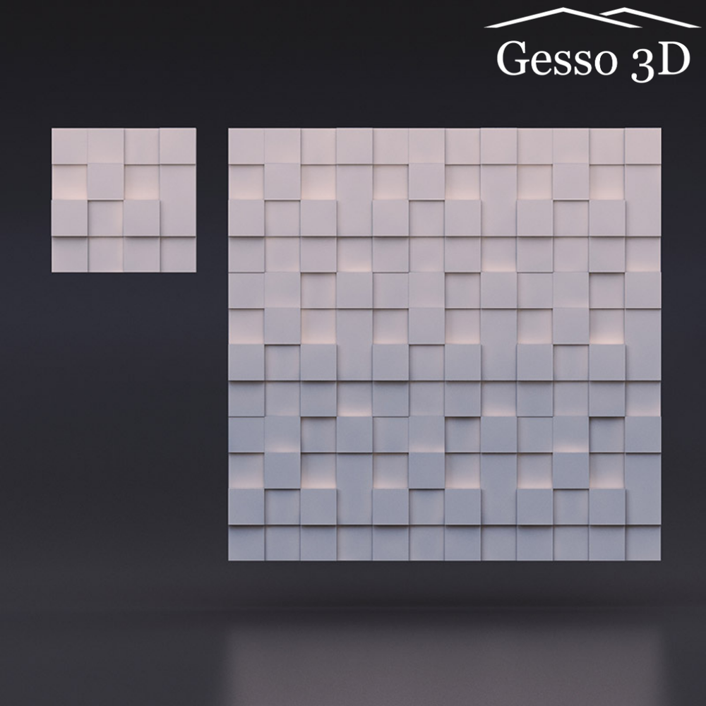 Гипсовая 3D панель Квадрат разноуровневый