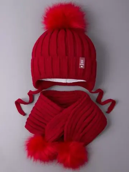 Шапка для девочки зимняя вязаная и шарф