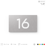 Табличка с номером 16 на дверь квартиры, для офиса, кабинета, аудитории, склада, серая 120х70 мм, Айдентика Технолоджи