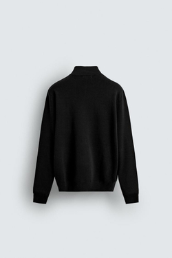 ZARA ХЛОПКОВЫЙ КАРДИГАН, ЧЕРНЫЙ