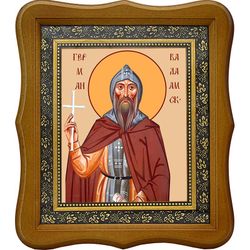 Герман Валаамский преподобный. Икона на холсте.