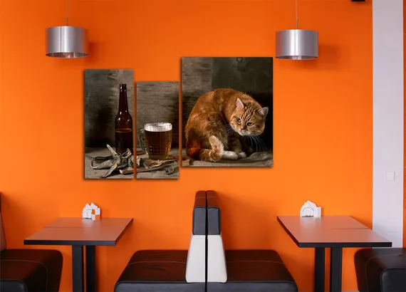 Модульная картина "Рыжий кот"