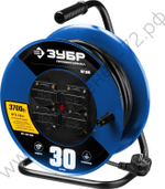 ЗУБР КГ-315 КГ 3х1.5 30м 3700Вт IP44, Силовой удлинитель на стальной катушке (55080-30)