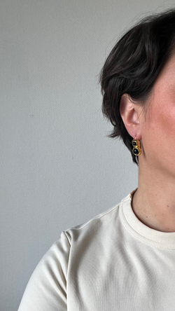 Серьги с чёрными вставкми Monet