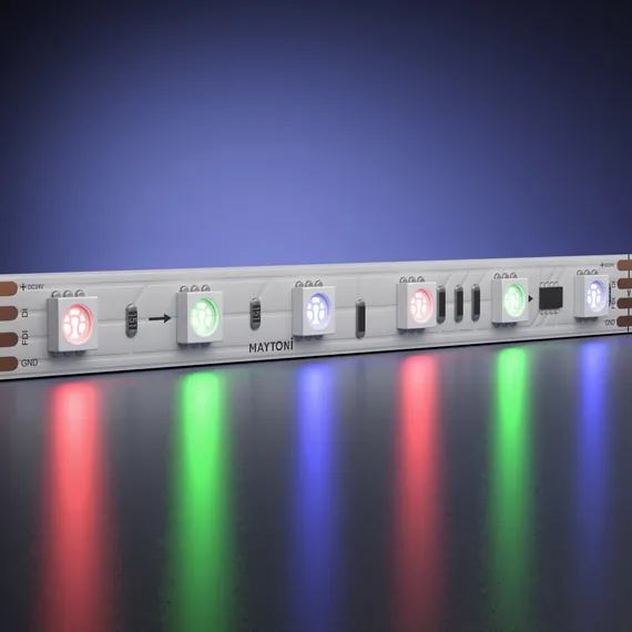 Светодиодная лента 24В 5050 14,4Вт/м 5м IP 20 Адресная (SPI) Цветная (RGB) 201246 Led Strip 201246