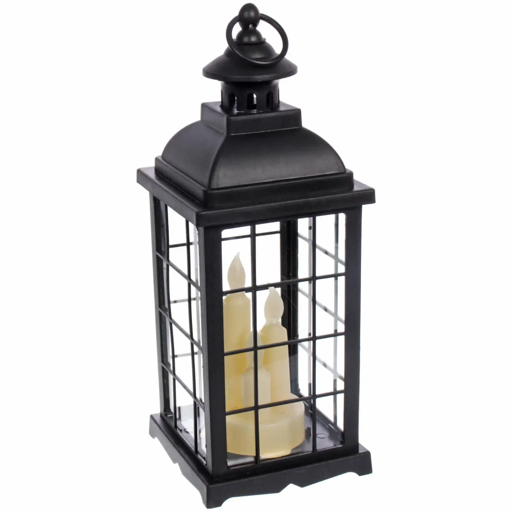 Сувенир с подсветкой «Теплое пламя» 13*13*33 см (работает от 3*ААА), Черный