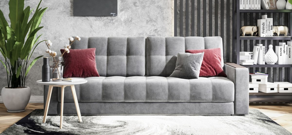 Диван Босс Велюр Монолит серый