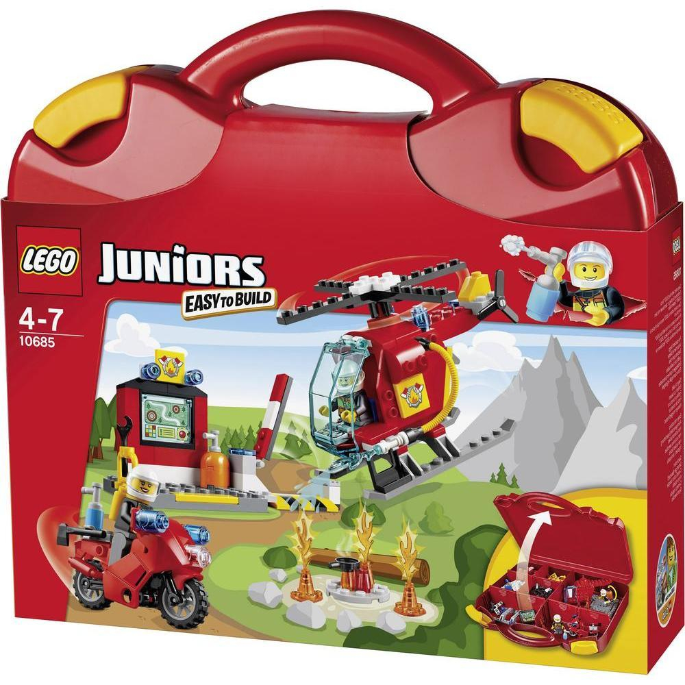 LEGO Juniors: Чемоданчик «Пожар» 10685 — Fire Fighting Corps Set Helicopter & Motorcycle — Лего Джуниорс Подростки