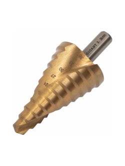 Сверло ступенчатое 9-36 мм, шаг 3, HSS, спирал. проф. Gigant GSD 11057