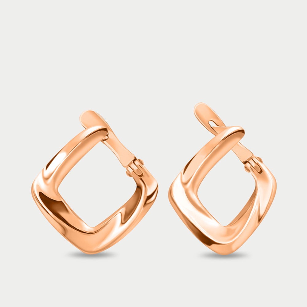Серьги женские из розового золота 585 пробы без вставок (арт. 21129)