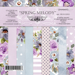 Фоновый набор двусторонней бумаги "Spring Melody" 190гр, 20*20см, 12 листов +1 бонусный фон  SS10122021