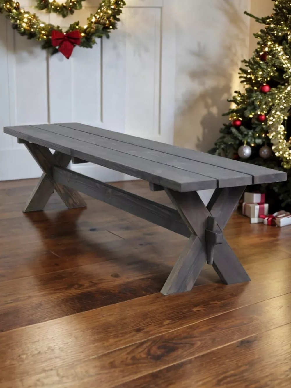 Деревянная скамейка Ойвинд садовая, графит